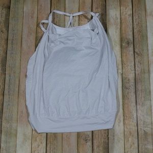 Beyond Yoga Tank Top Stripes Drapey Shelf Bra